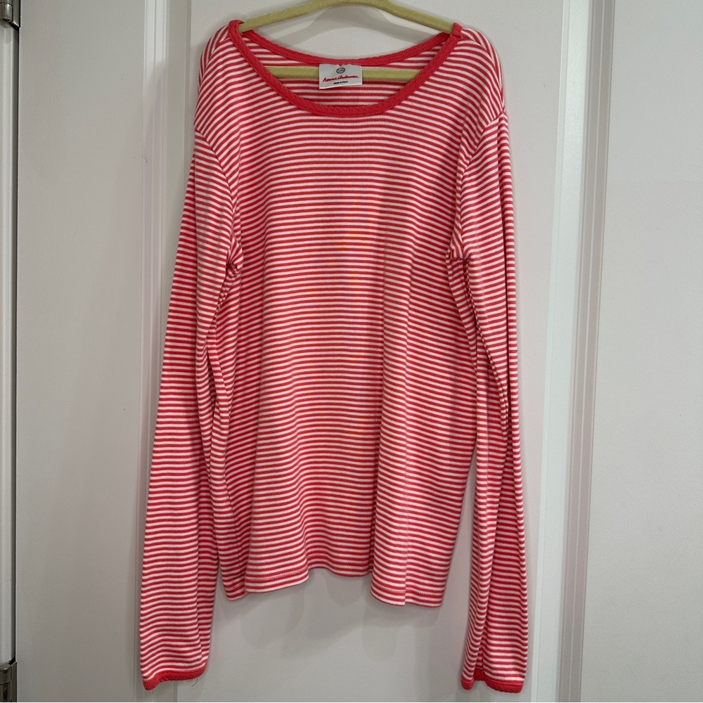 Hanna Andersson Red and White Striped Top Girls SZ 150 (US 12)